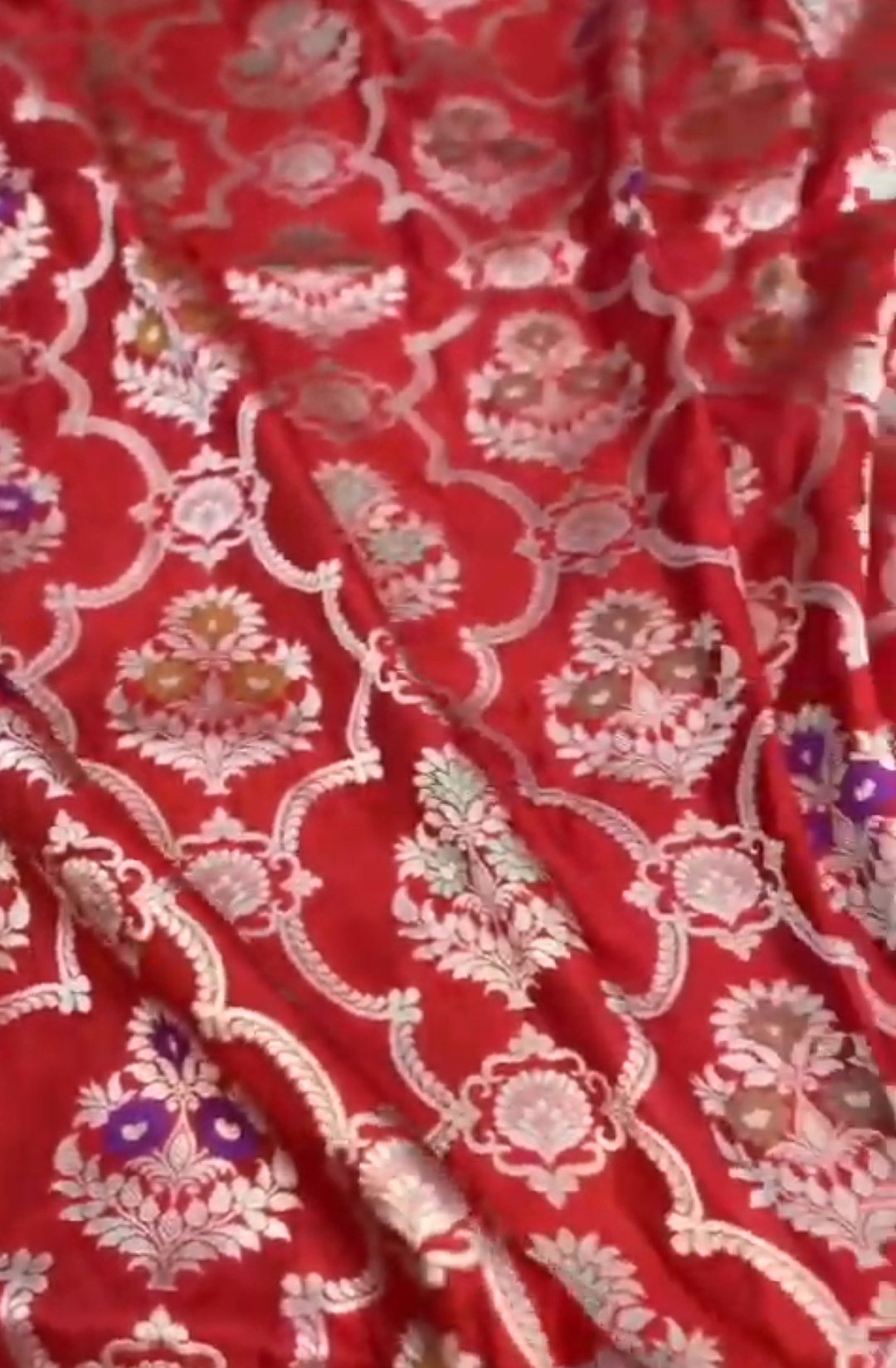 Rustic Red Banarasi Handloom Katan Silk Meenakari Saree