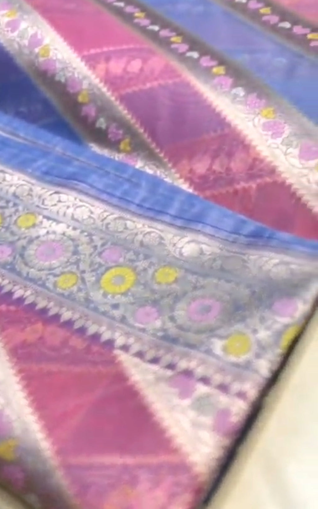 Lavender Banarasi Handloom Kora Organza Silk Meenakari Saree