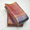 Lavender Kanchipuram Handloom Tissue Brocade Meenakari Silk Saree
