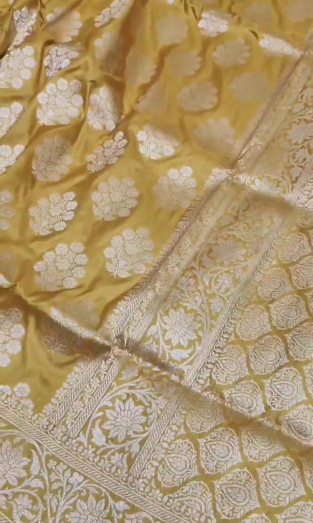 Gold Banarasi Handloom Katan Silk Saree