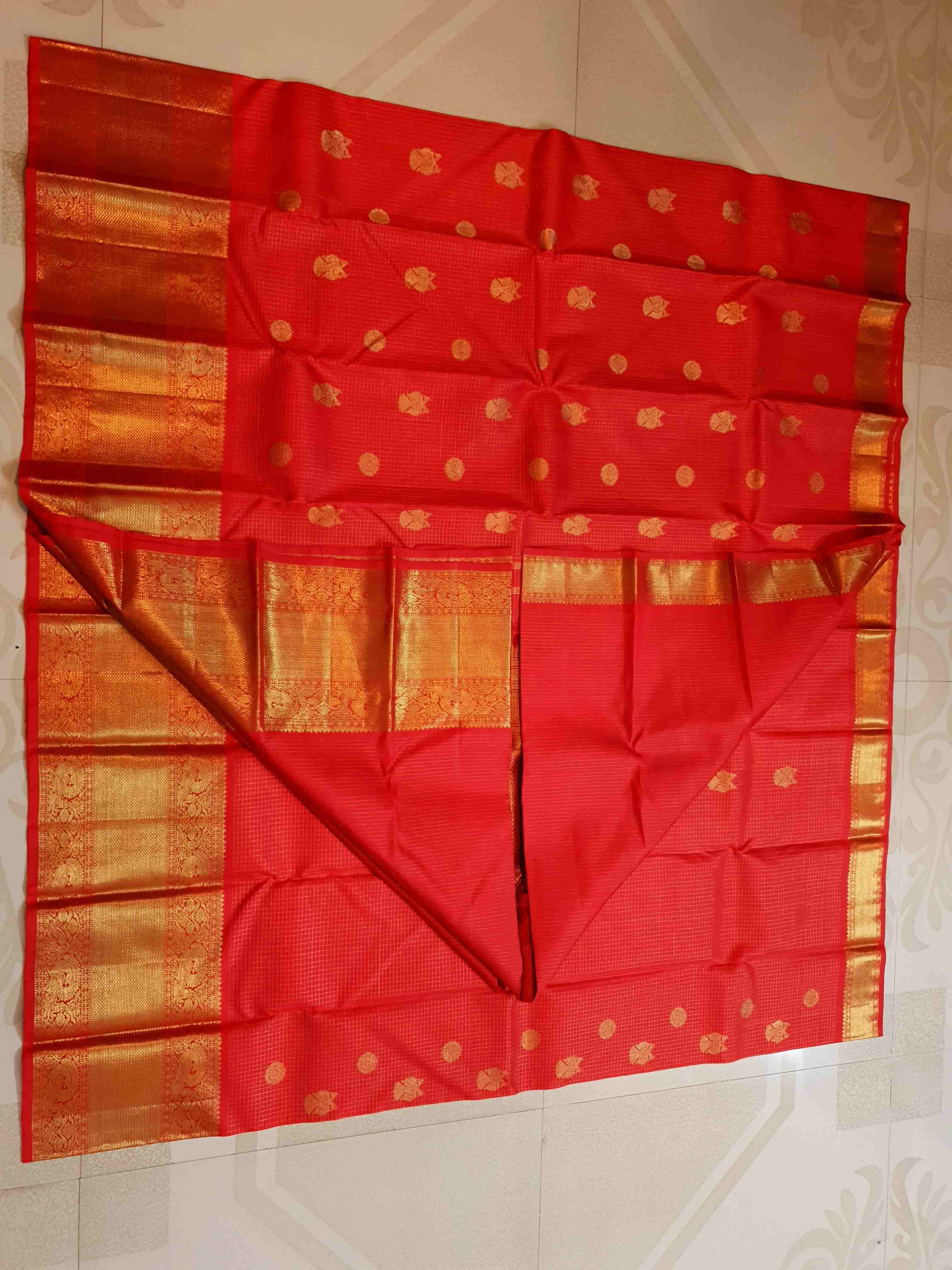 Red Kanchipuram Handloom 4G Pure Gold Pattu Silk Saree