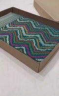 Dark Turquoise Banarasi Soft Katan Silk Lehriya Saree