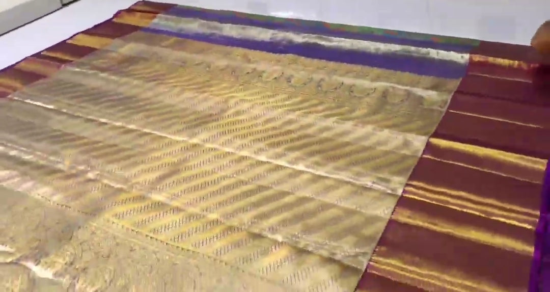 Green Kanchipuram Handloom 5D Tissue Brocade Silk Saree