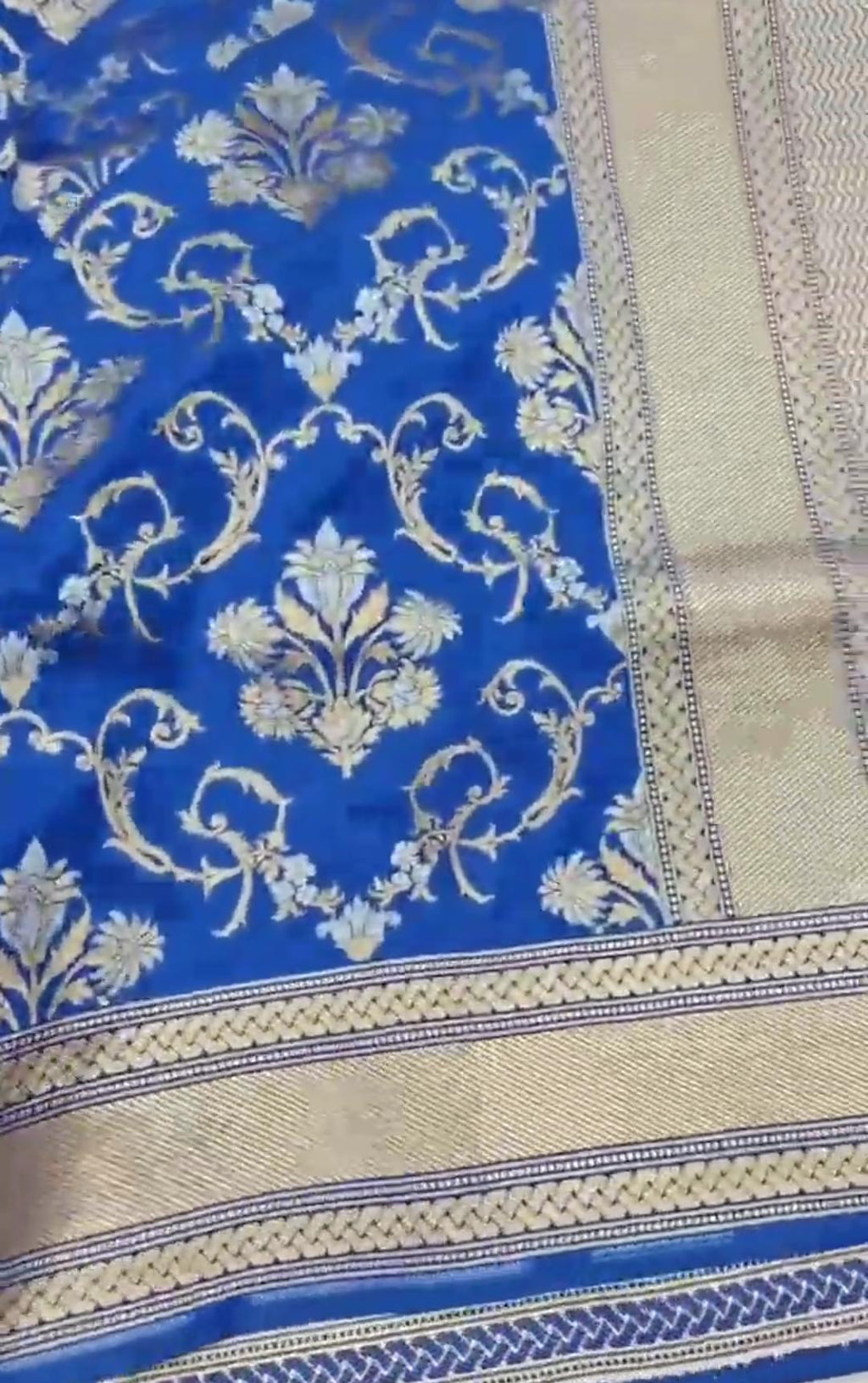 Royal Blue Banarasi Semi Katan Silk Sona Rupa Saree