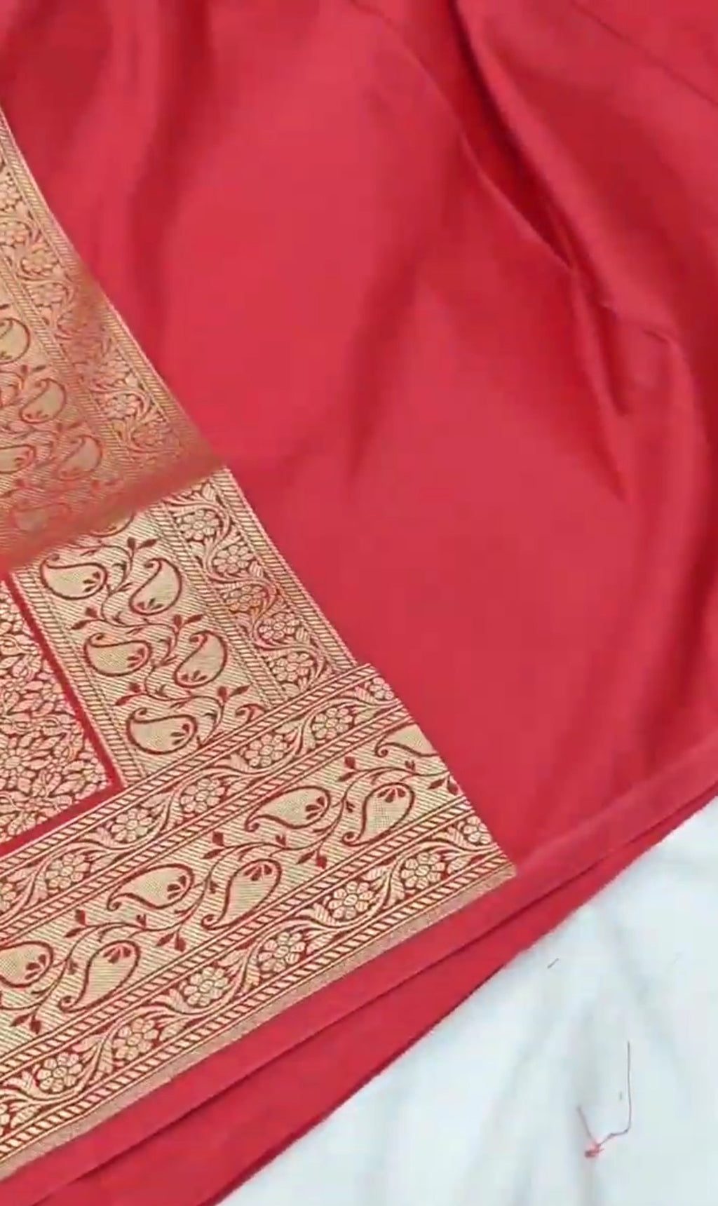 Red Banarasi Mashru Soft Silk Saree