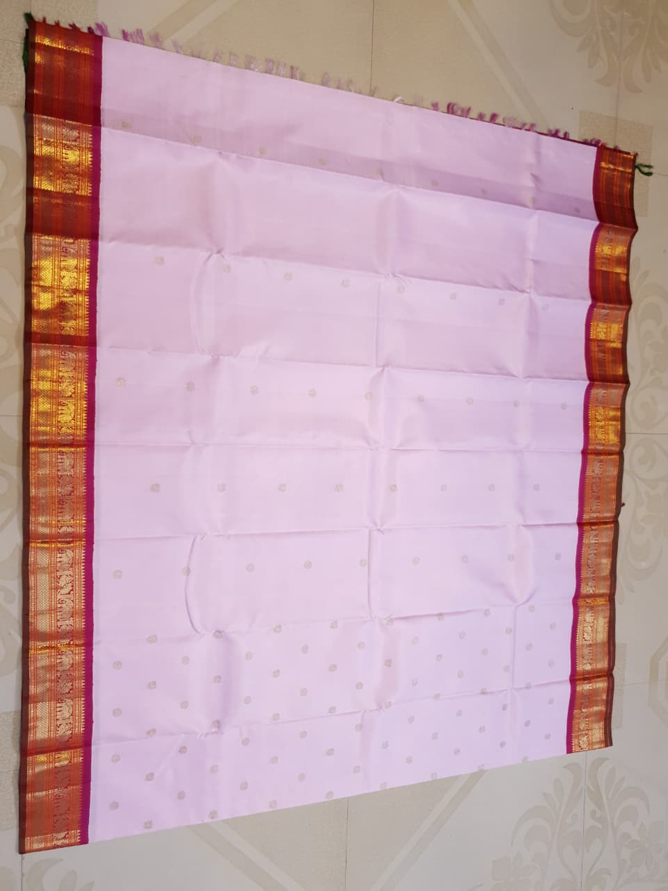 Baby Pink Kanchipuram Handloom 2G Gold Pattu Silk Saree