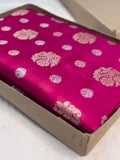 Rani Pink Banarasi Handloan Silk Sona Rupa Saree