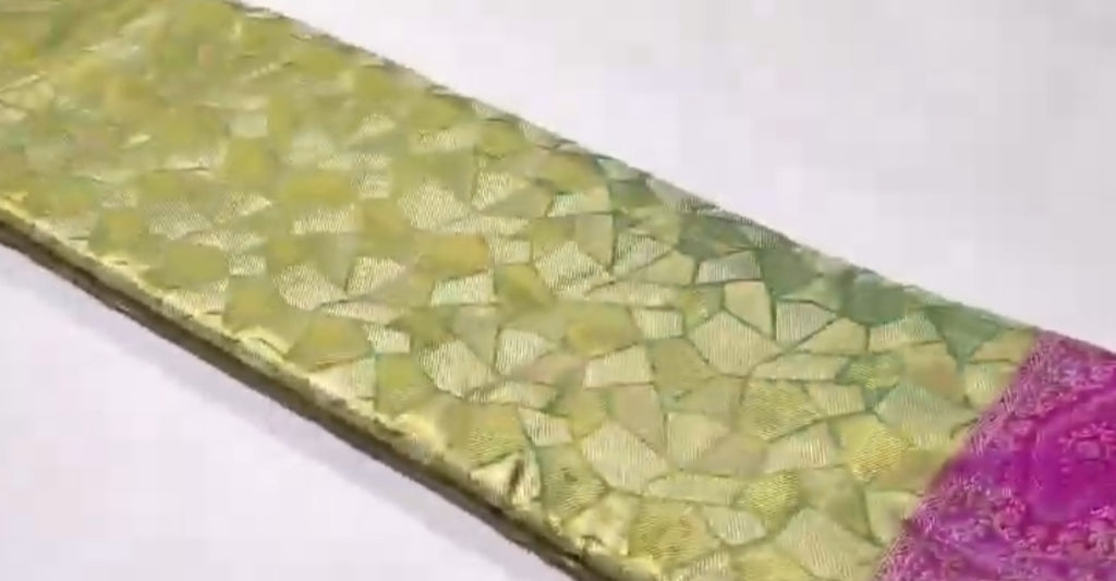 Green Kanchipuram Handloom Tissue Brocade Silk Saree