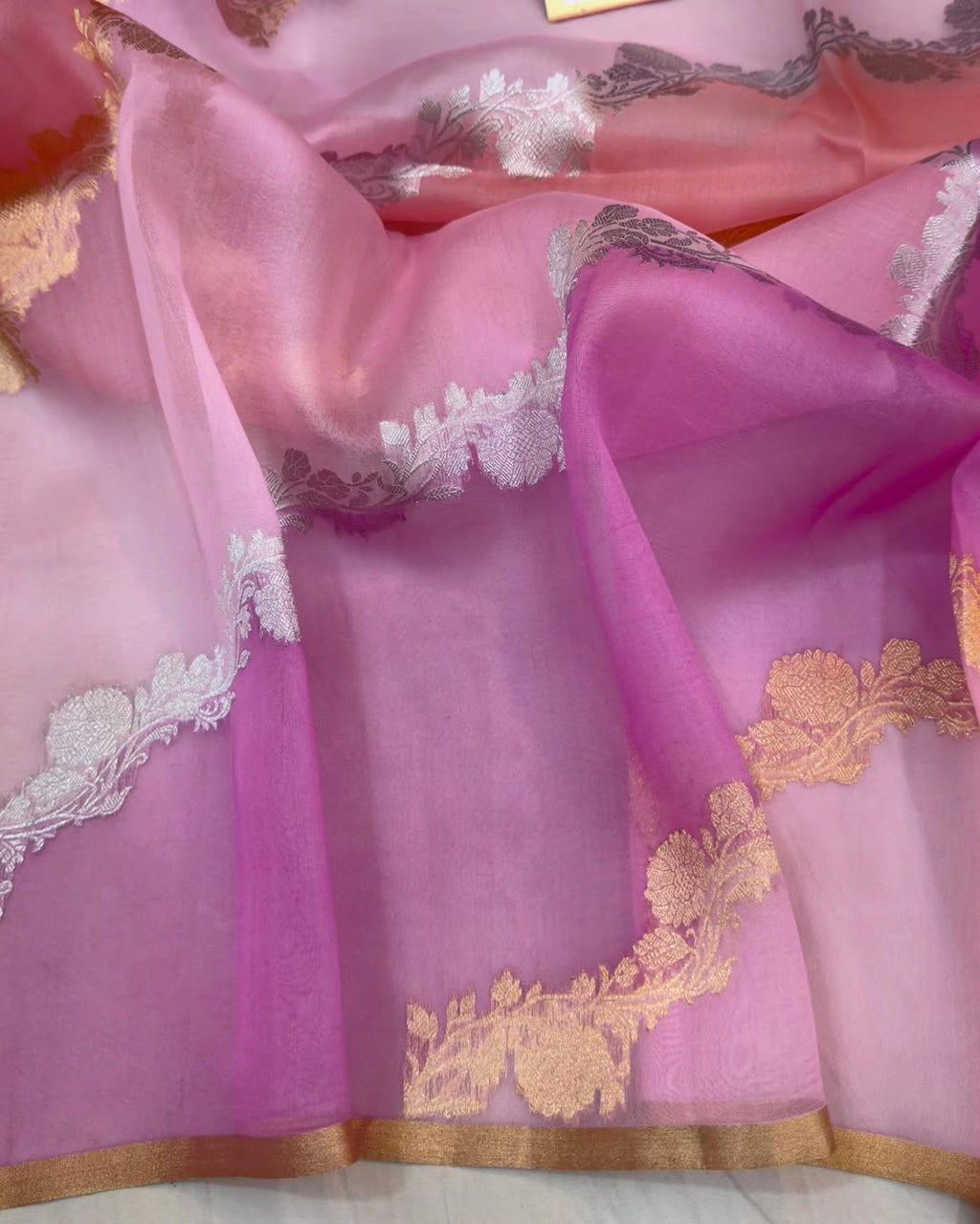 Banarasi Handloom Rangkat Kora Organza Silk Sarees