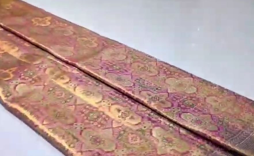 Hot Pink Kanchipuram Handloom Tissue Brocade Meenakari Silk Saree