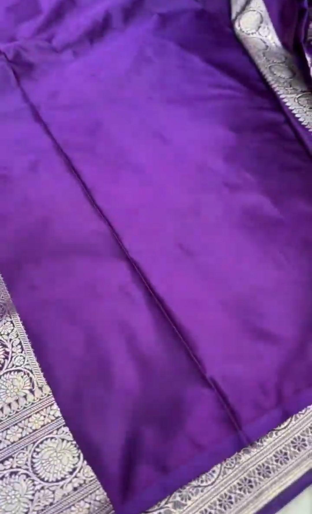 Purple Banarasi Mashru Soft Silk Saree
