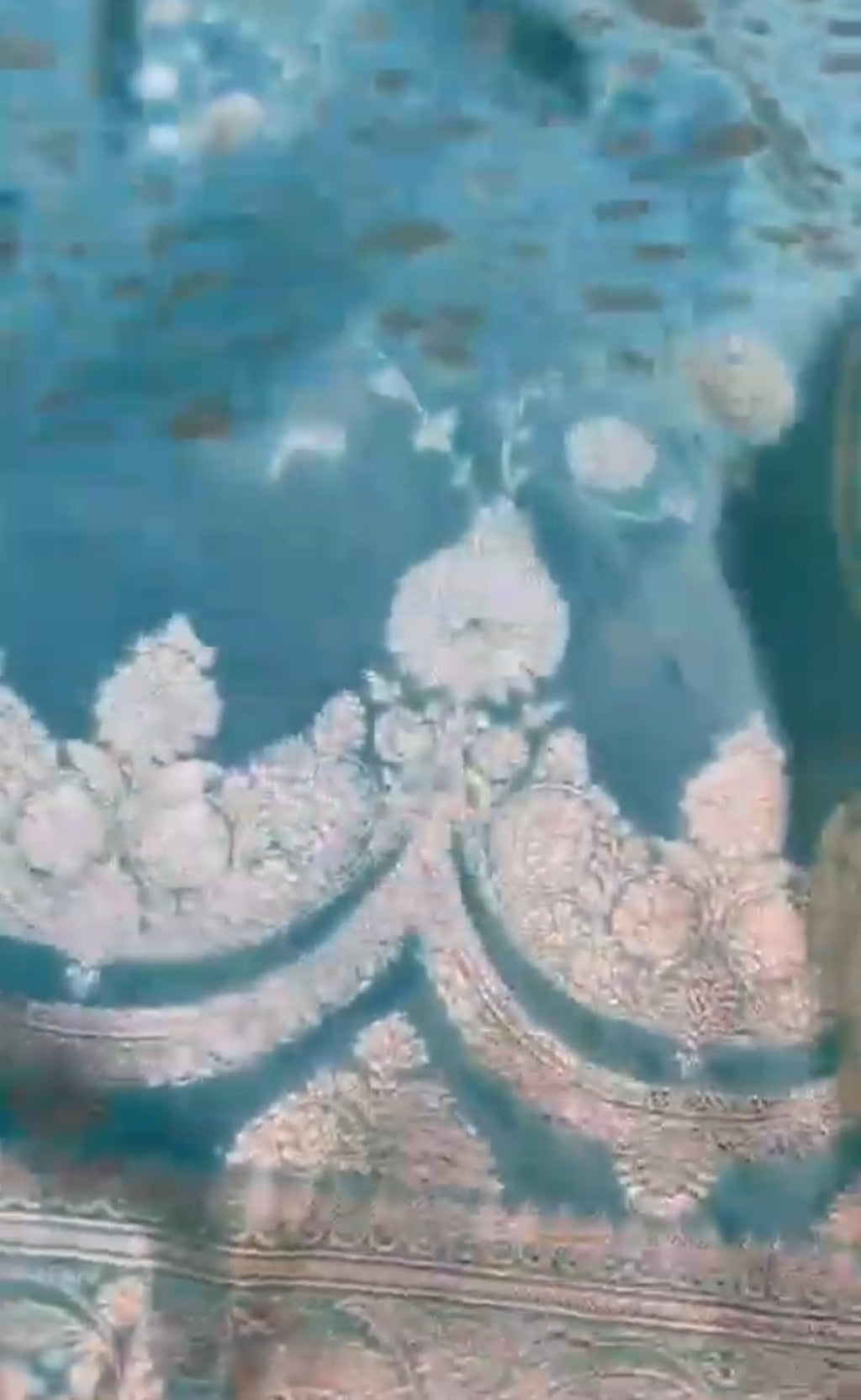 Sea Green Banarasi Mashru Soft Silk Jangla Saree