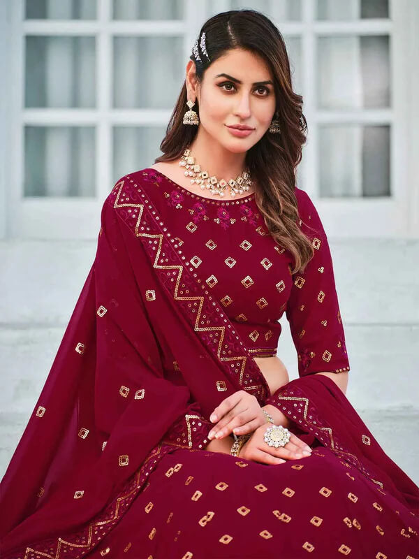 Dark Pink Lehenga Choli for Weddings & Festive Occasions