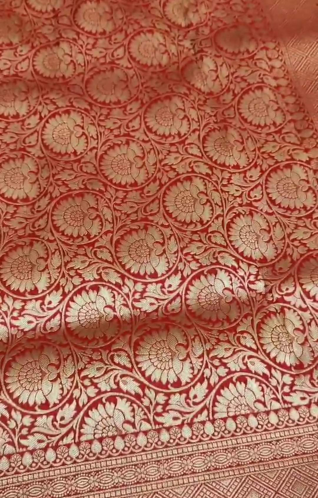 Red Banarasi Handloom Katan Silk Saree