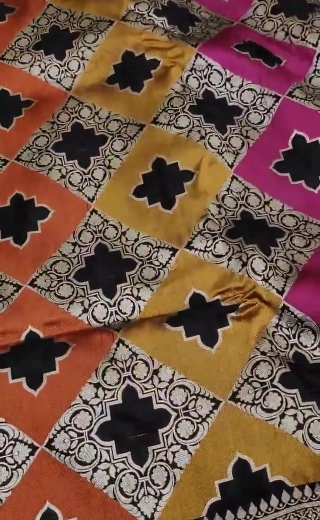 Black Banarasi Handloom Katan Silk Rangkaat Meenakari Saree