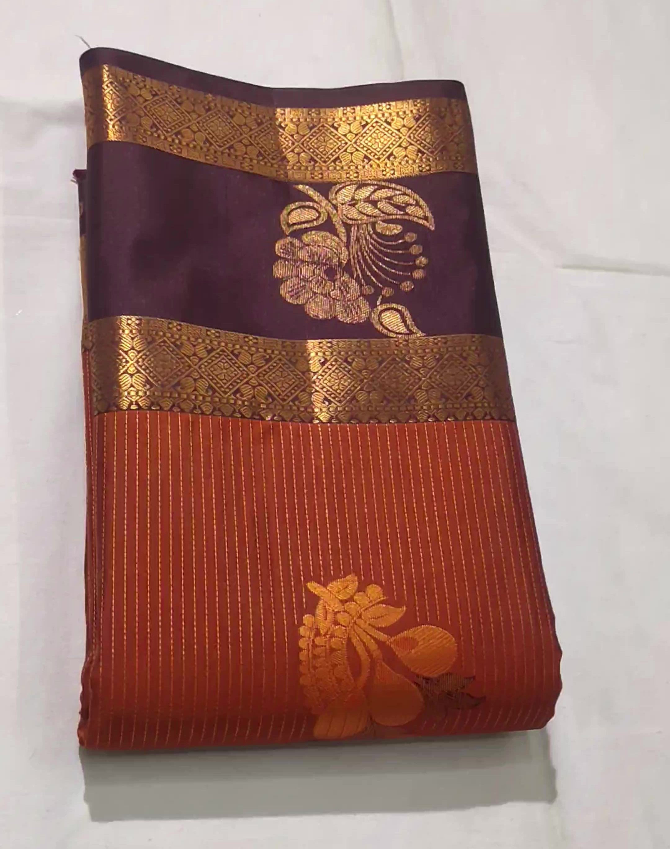 Copper Semi Kanchipuram Vintage Collection Saree