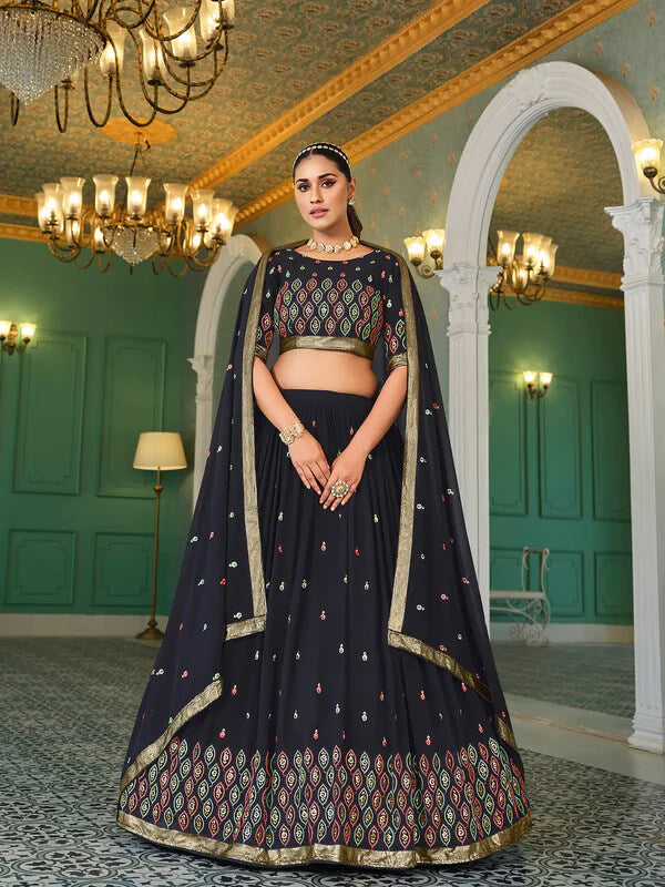 Navy Blue Lehenga Choli for Weddings & Festive Occasions