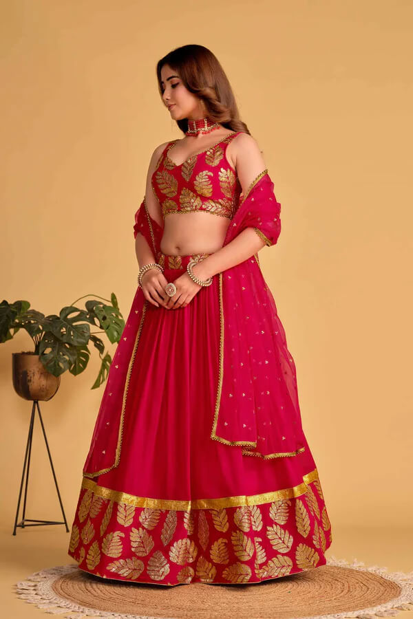 Designer Pink Lehenga Choli with Embroidery
