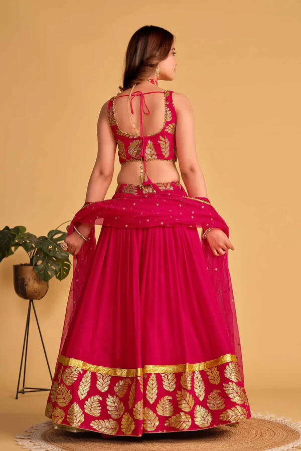 Designer Pink Lehenga Choli with Embroidery