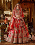 Designer Red Lehenga Choli with Pearl Embellishments