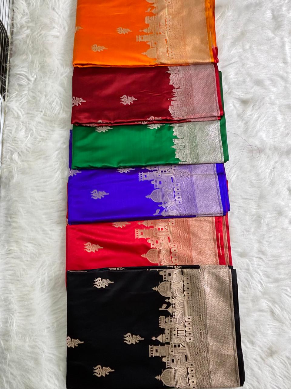 Royal Blue Banarasi Mashru Silk Kashi Ghat Saree