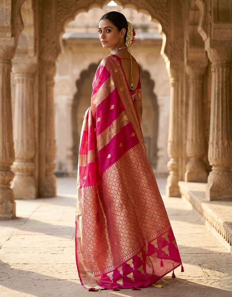 Banarasi Handloom Tissue Mango Silk Saree