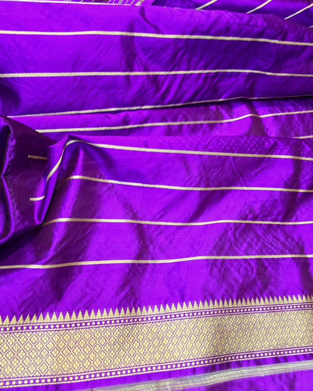 Lilac Banarasi Handloom Kora Tissue Silk Meenakari Saree
