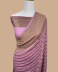 Elegant dyeable Banarasi handloom georgette silk saree featuring delicate antique zari weaving customized in your choice of color.
