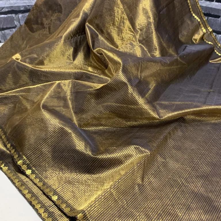 Black Chanderi Handloom Pattu Silk saree featuring intricate, small Nakshi work along the borders.