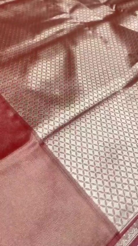 Red Banarasi Tissue Silk Meenakari Saree