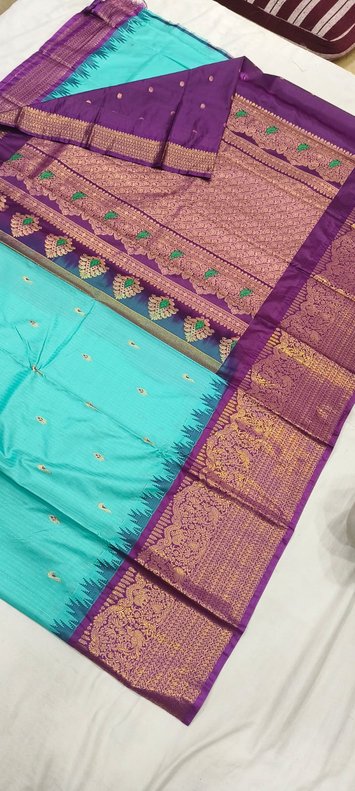 Gadwal Semi Pattu Silk Sarees in Different Color Combinations