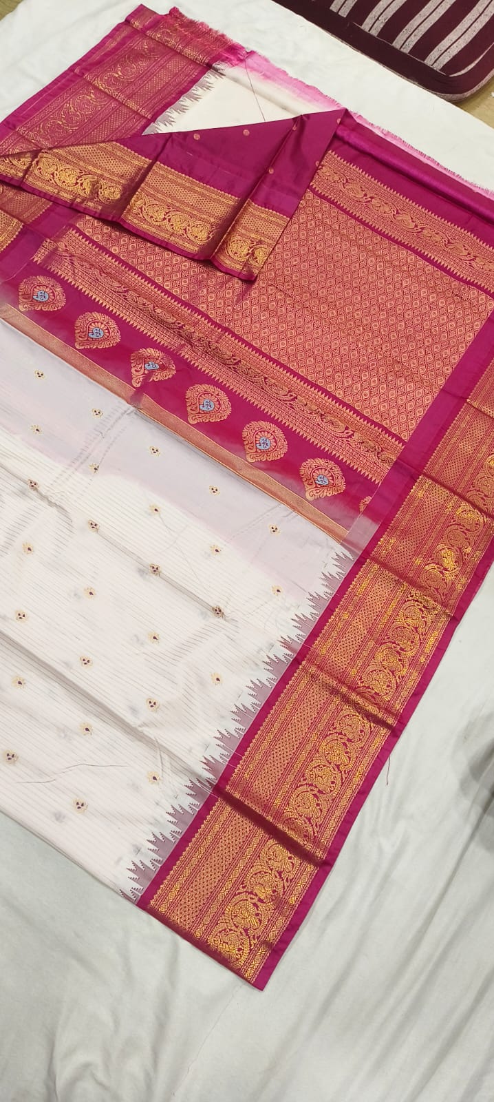 Gadwal Semi Pattu Silk Sarees in Different Color Combinations