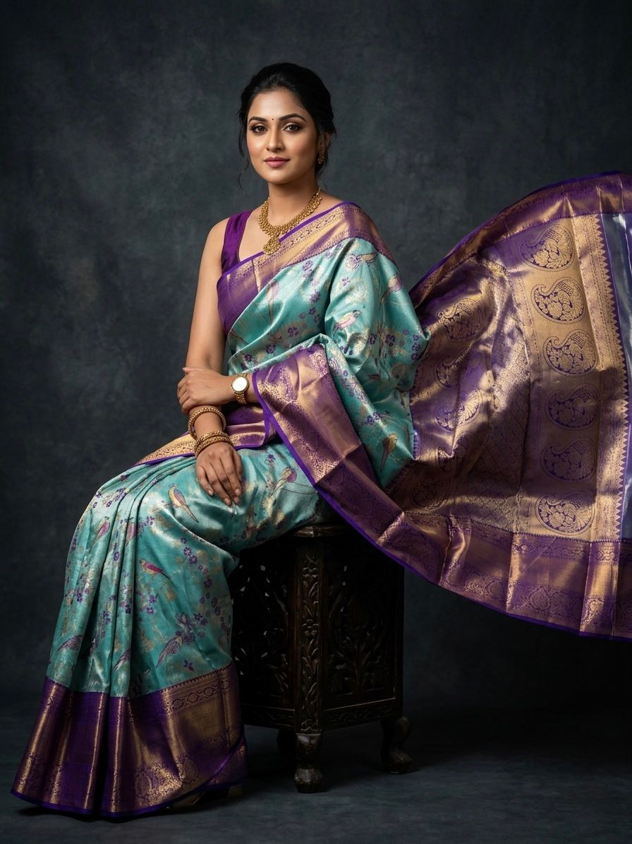 Kanchipuram Semi Silk Brocade Bridal Sarees