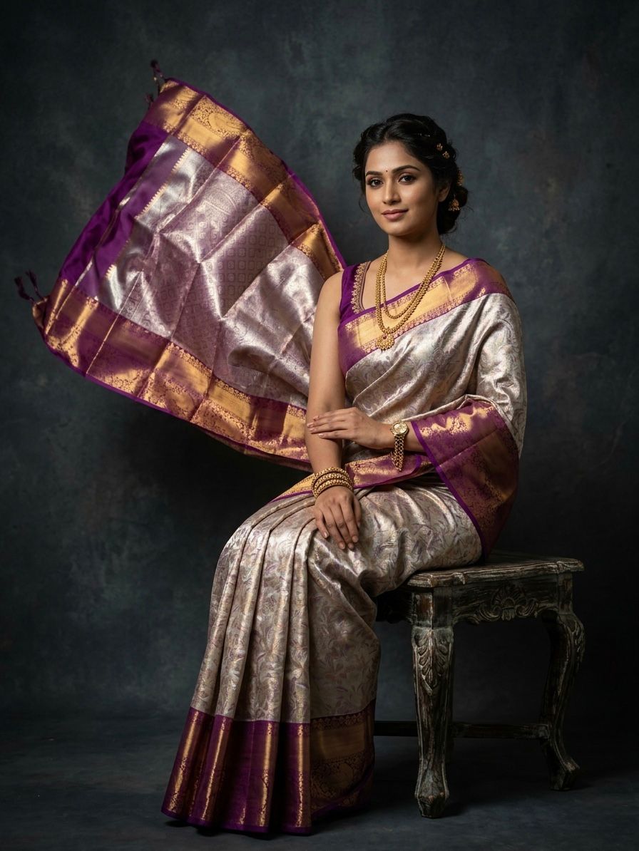 Kanchipuram Semi Silk Brocade Bridal Sarees