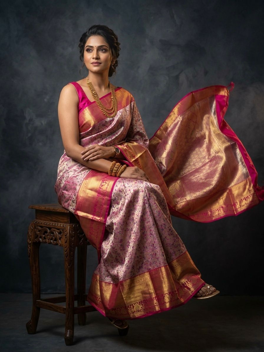 Kanchipuram Semi Silk Brocade Bridal Sarees
