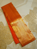 Chilly red Kanchipuram handloom 2G gold temple silk saree with rich gold zari weaving and traditional borders.