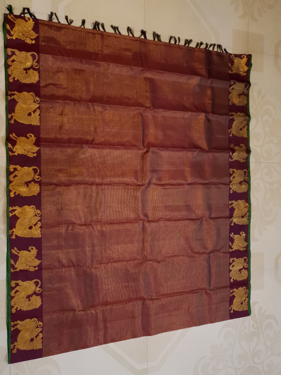Maroon Kanchipuram Handloom 2G Gold Pattu Silk Saree