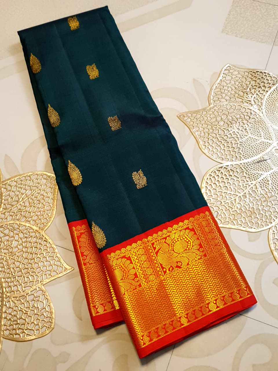 Green Kanchipuram Handloom 2G Gold Pattu Silk Saree