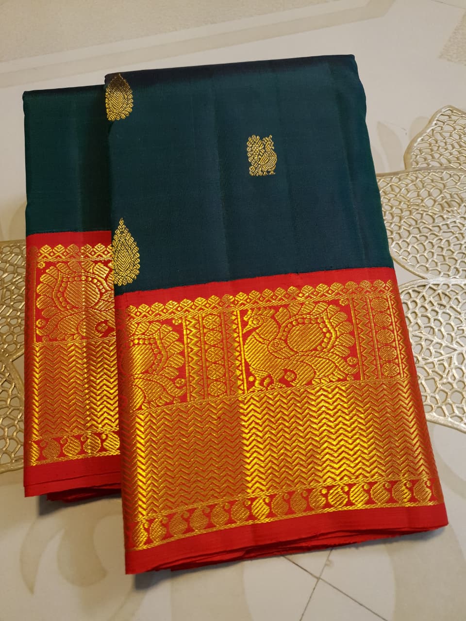 Green Kanchipuram Handloom 2G Gold Pattu Silk Saree
