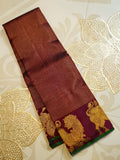 Maroon Kanchipuram Handloom 2G Gold Pattu Silk Saree