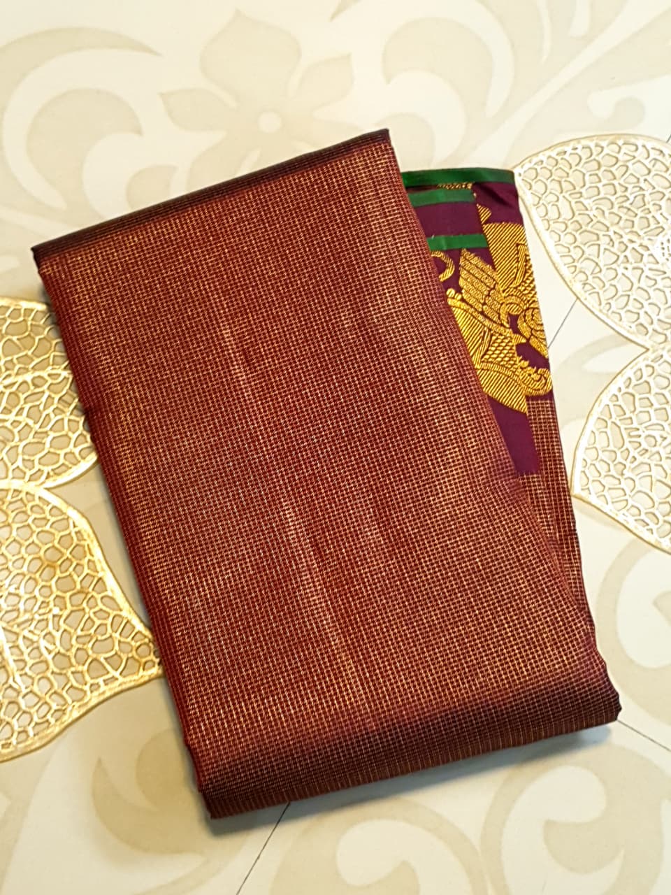 Maroon Kanchipuram Handloom 2G Gold Pattu Silk Saree