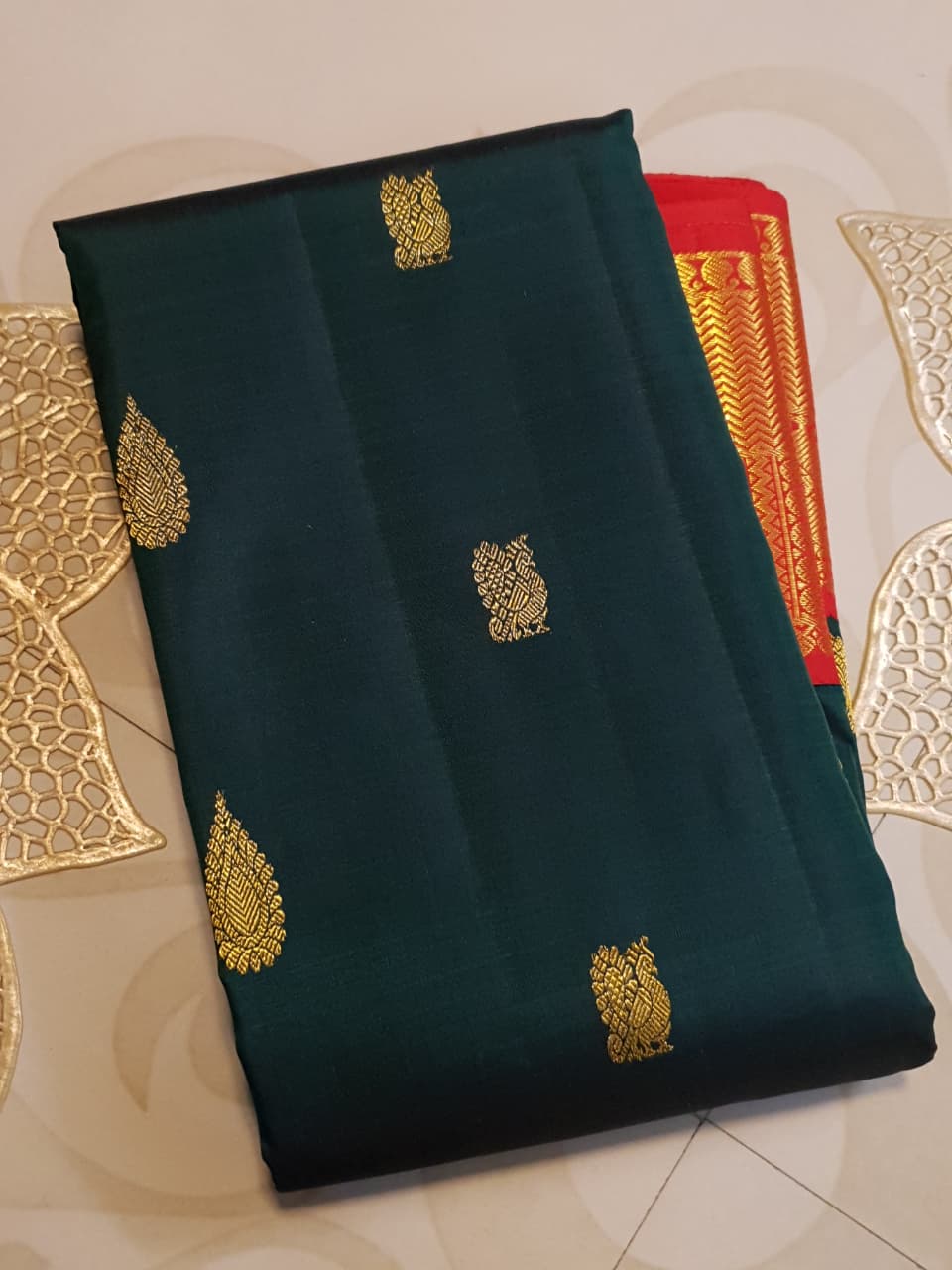 Green Kanchipuram Handloom 2G Gold Pattu Silk Saree
