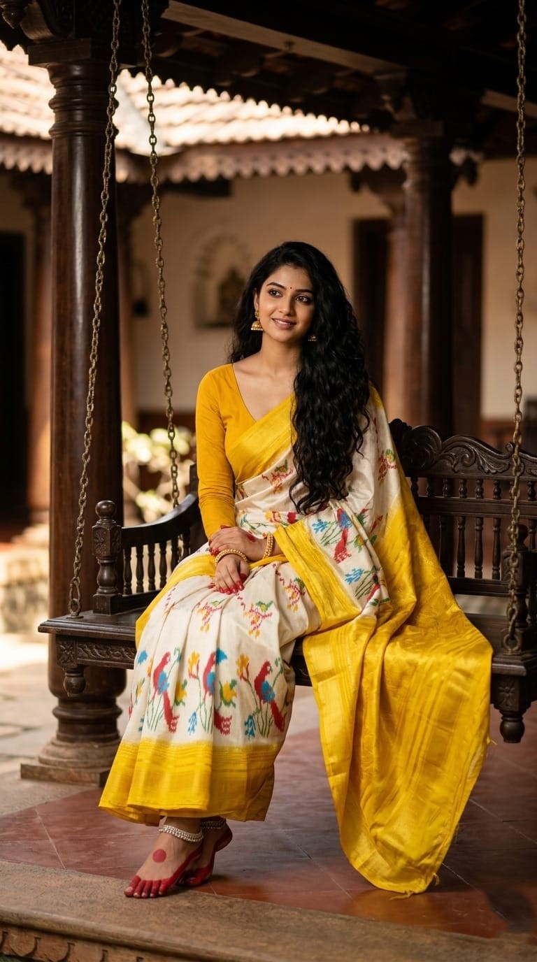 Silk Mark Certified Pochampally Handloom Ikkat Madthasu Patola Silk Saree