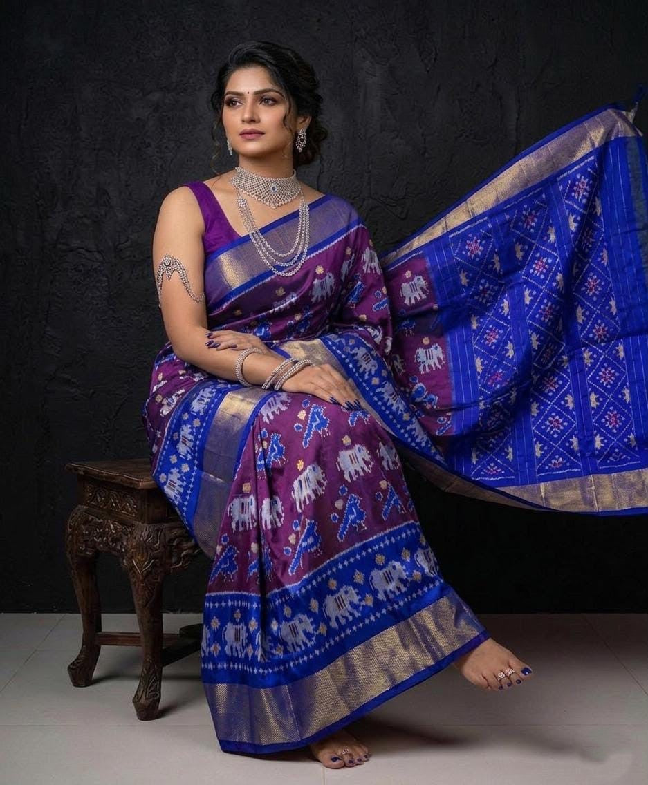 SIlk Mark Certified Pochampally Handloom Ikkat/Ikat Patola Silk Sarees