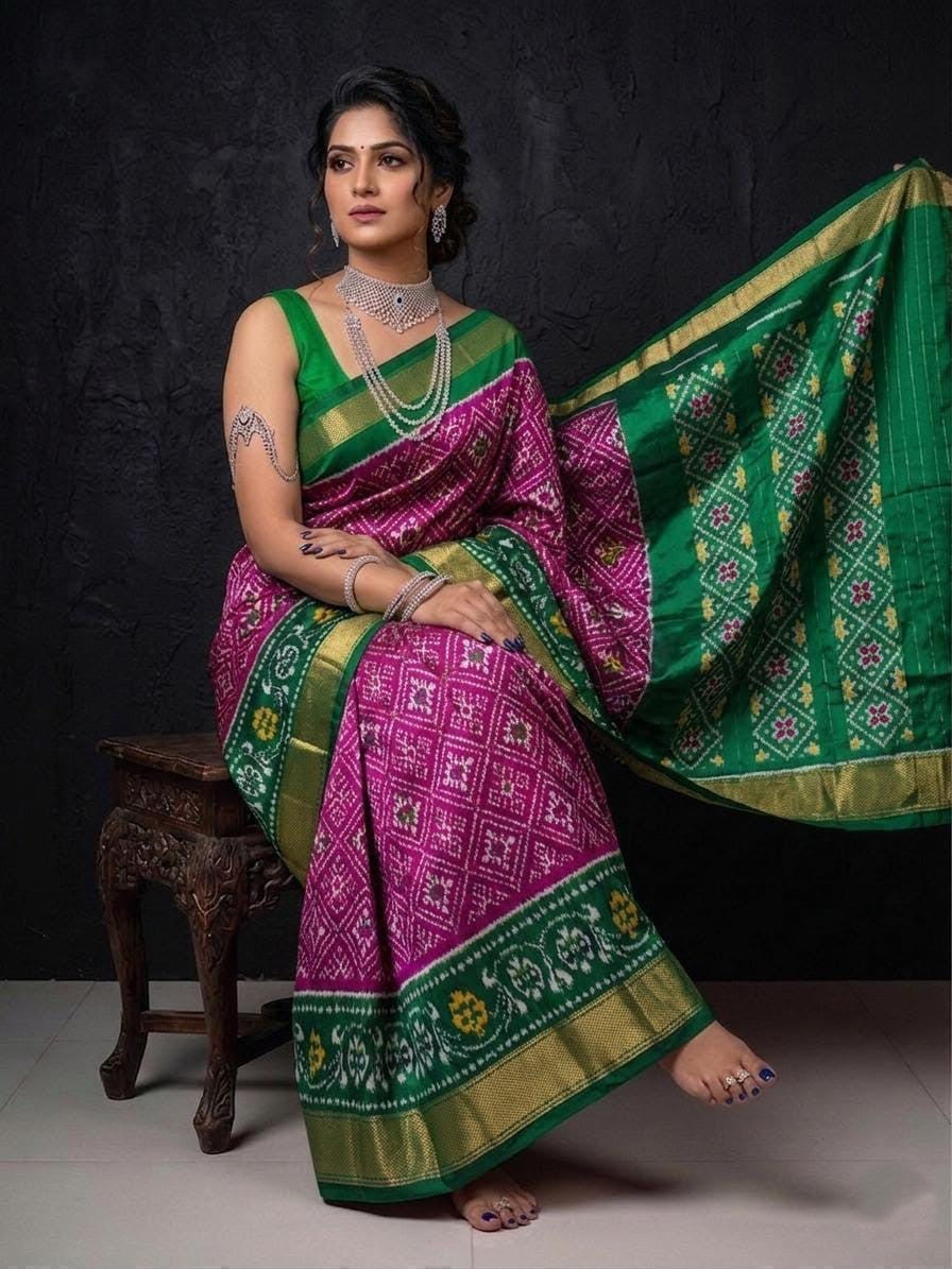 SIlk Mark Certified Pochampally Handloom Ikkat/Ikat Patola Silk Sarees