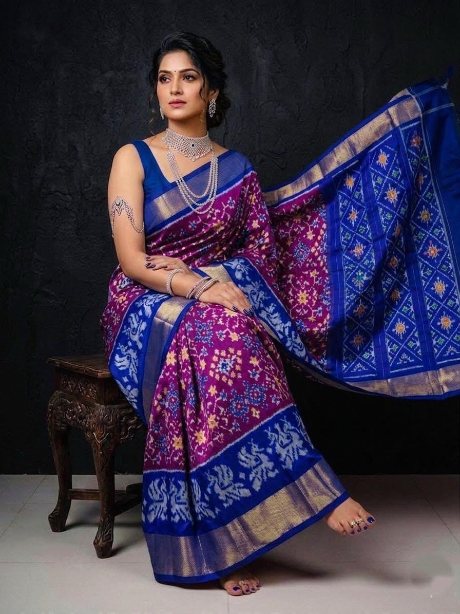 SIlk Mark Certified Pochampally Handloom Ikkat/Ikat Patola Silk Sarees