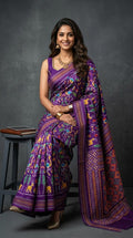 Silk Mark Certified Pochampally Handloom Ikkat/Ikat Madthasu Patola Silk Sarees