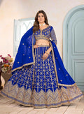 Royal Blue Sequins Embroidery Work Lehenga