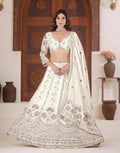 White Sequins Zari Embroidery Work Lehenga Choli