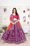 Purple Lehenga With Sequins Embroidery Design Work